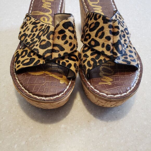 Sam Edelman Reid Wedge Animal Print Leather Size 6.5 - Picture 3 of 7